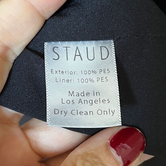 STAUD High Collar Zip Up Cropped Jumpsuit in Black S - Picture 12 of 16